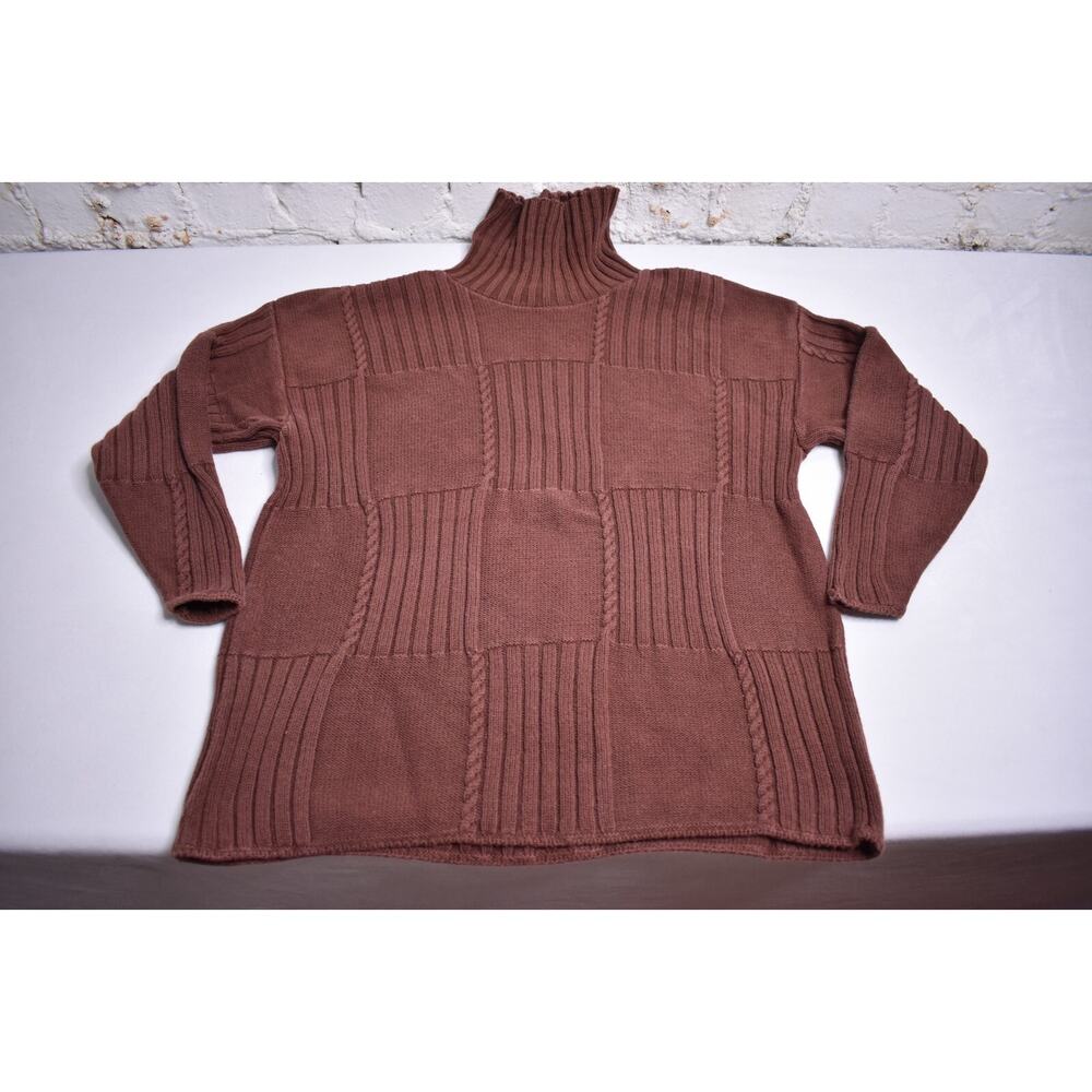 Women’s Crew & Scoop Neck Chunky Turtleneck Sweater - Brown